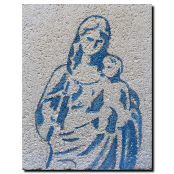 Notre Dame de Vie Statue peinte sur pierre