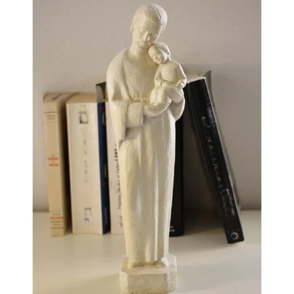 statue de saint joseph à l'enfant jésus de ton pierre