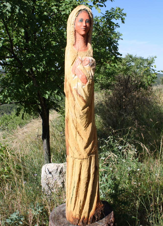 sculpture statue vierge bois sculptee martin damay