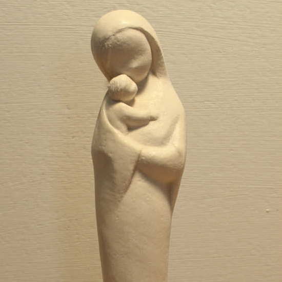 statuette vierge à l'enfant tendresse mere et enfant maternité sculpture