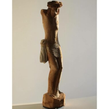 Christ en chêne massif 1,52 m – Sculpture religieuse artisanale