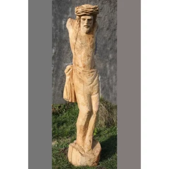 sculpture christ bois sculpte corpus m damay