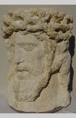 Sculpture du Christ de la passion Tête en pierre (3)