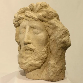 Sculpture du Christ de la passion Tête sculptée en pierre (2)