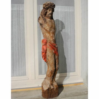 Sculpture du Christ de la passion Bois de chêne sculpté (1)