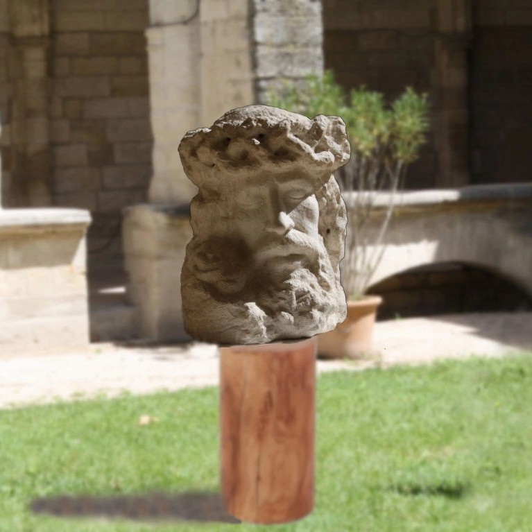 simulation exposition sculpture peinture pierre