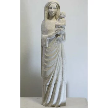 statue vierge pierre sculptee martin damay