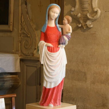 Statue de la Vierge à l’enfant colorée Classique pour église