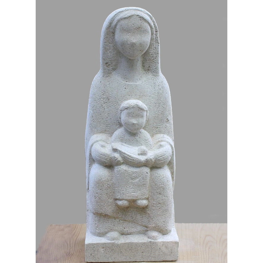 statues sculpture pierre naturelle "vierge à l'enfant" 