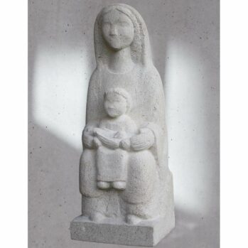Statue de Vierge à l’enfant façon romane assise (1)