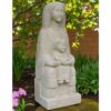 statue vierge assise pierre romane sculpture image belle