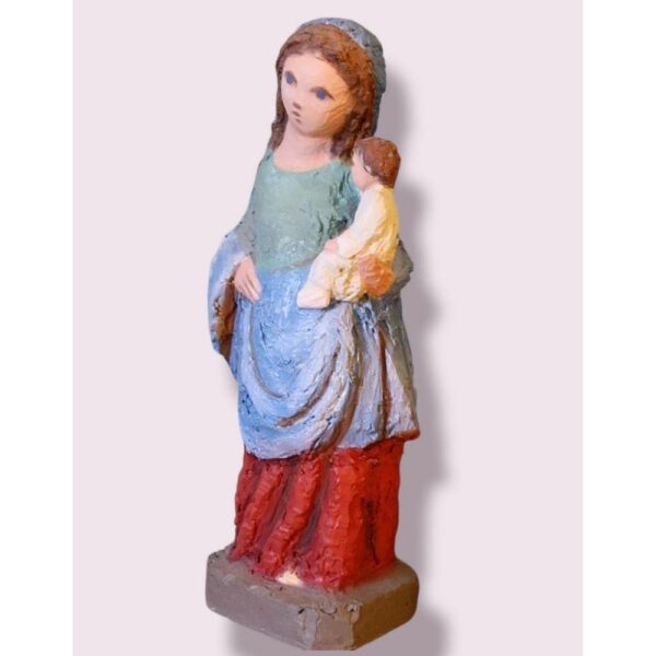 vierge à l'enfant sculpture statue colorée martin damay