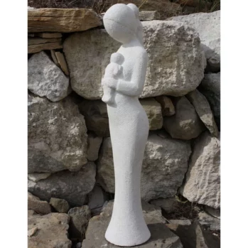 Statue de Vierge portant l’enfant Aux lignes moulantes (1)