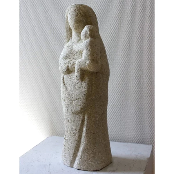 statuette vierge pierre naturelle sculptee lepape