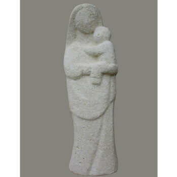 statue sculpture vierge à l'enfant pierre naturelle martin damay
