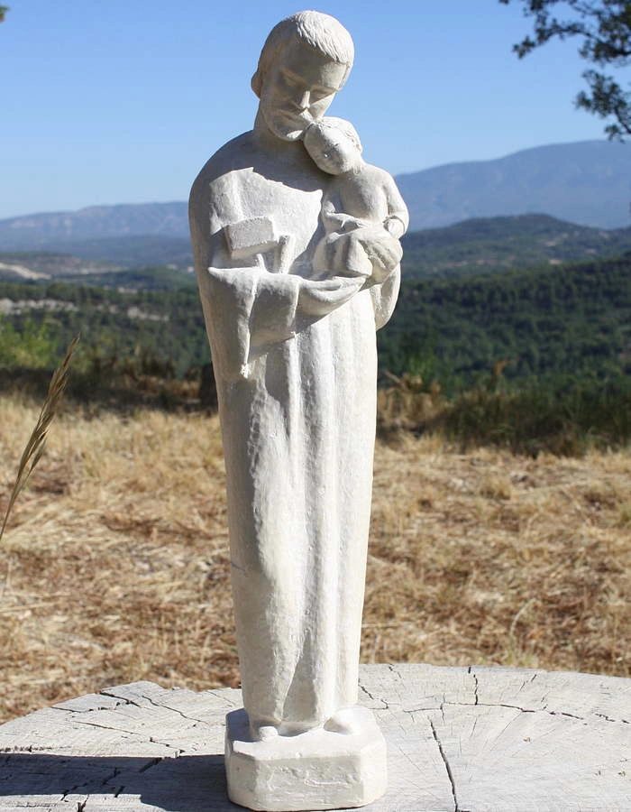 saint joseph pierre statue sculptee naturelle sculpteur tailleur de pierre