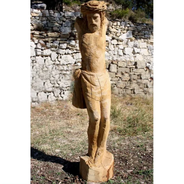 statue christ bois passion chene sculpte