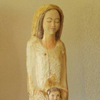 sculpture statue vierge enfant bois sculpte martin damay