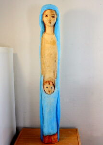 sculpture statue vierge enfant bois sculpte martin damay