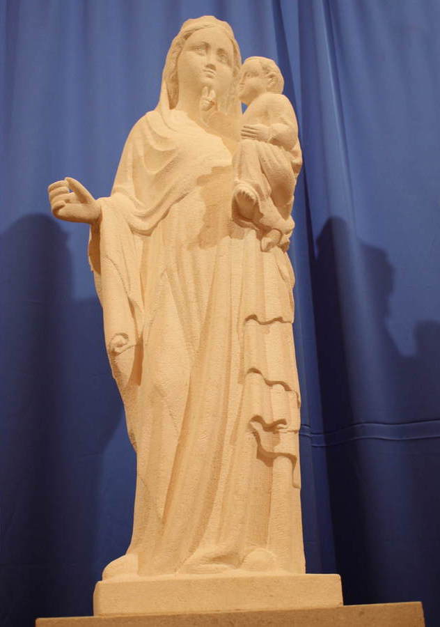 statue sculpture vierge pierre sculptee martin damay