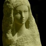 visage sculpture pierre tête statue martin damay