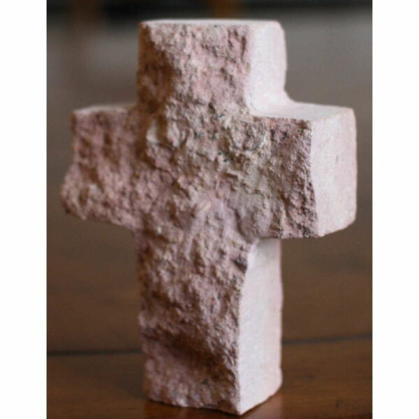 petite croix en pierre brut recto vers à poser