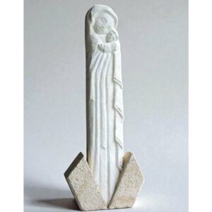 statue de vierge en pierre sculpture de style art-deco