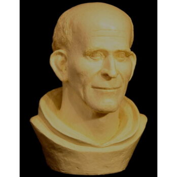 Sculpture du Père Marie-Eugène en buste-portrait