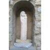petite statue de marie en pierre sculptee naturelle avec l'enfant
