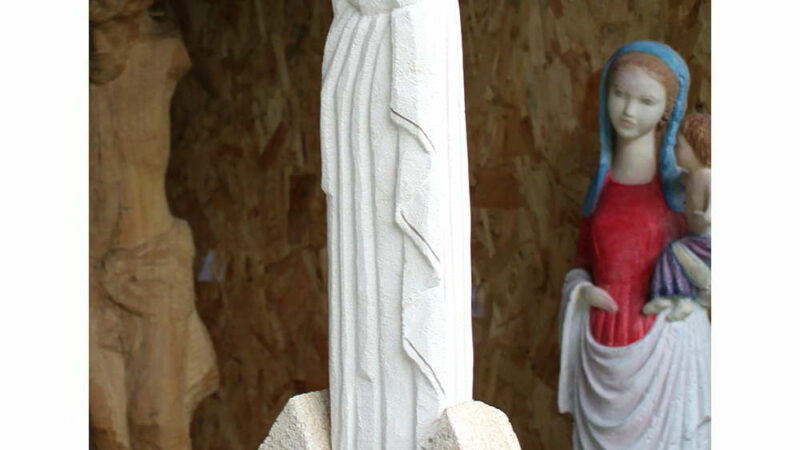 statue vierge marie tendresse pierre exterieur image photo