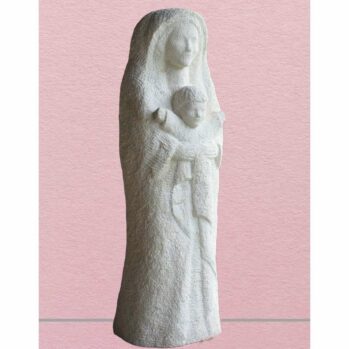 Statue de la Vierge à l’enfant Sculpture de style drapé gradiné