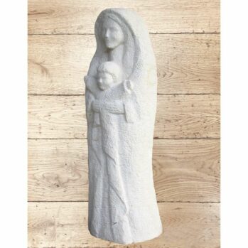 Statue de la Vierge à l’enfant Sculpture de style drapé gradiné