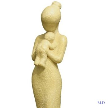 mere et enfant tendresse vierge sculpture statue pierre beige
