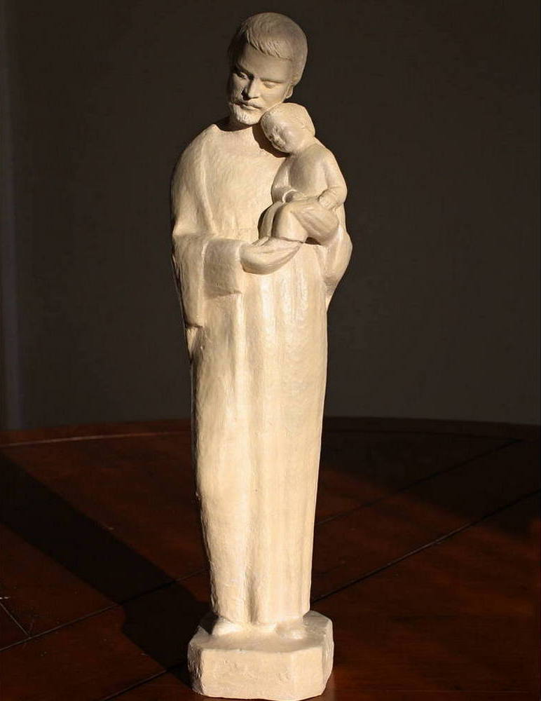 statue de saint joseph en pierre scultee