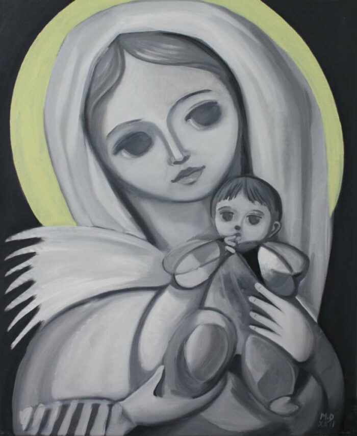 peinture vierge marie icone mariale tableau art sacré