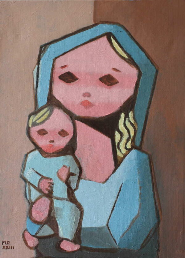peinture vierge marie avec l'enfant tableau