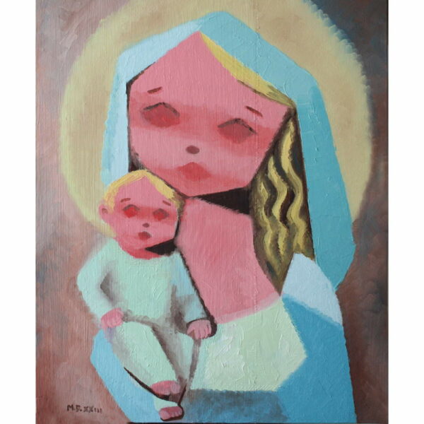 peinture vierge marie avec l'enfant tableau