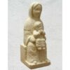 statue de vierge romane assise en pierre naturelle sculptee