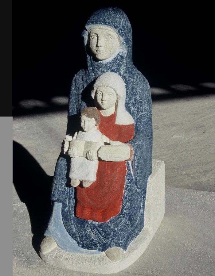 statue sainte anne en pierre sculpture eglise chapelle