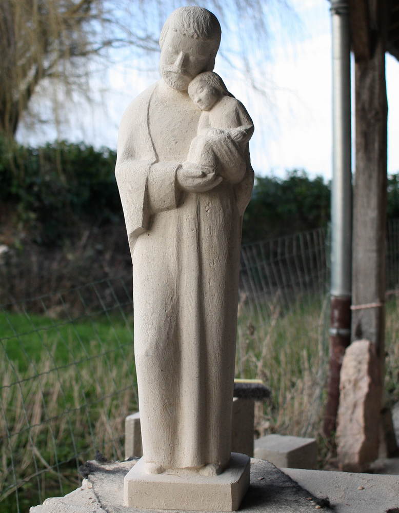 saint joseph statue sculpture exterieur bethleem religieuse pierre naturelle