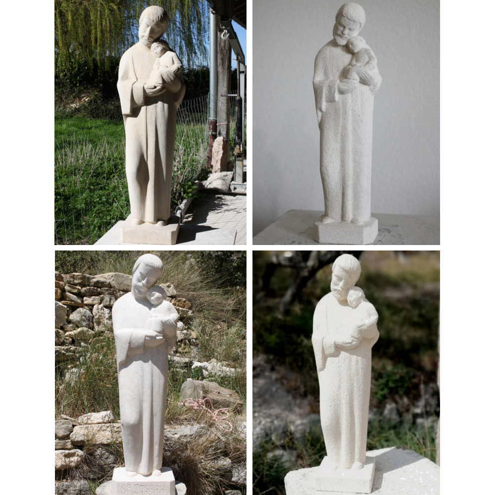 saint joseph josef statue statut pierre sculpture sculture art sacré exterieur