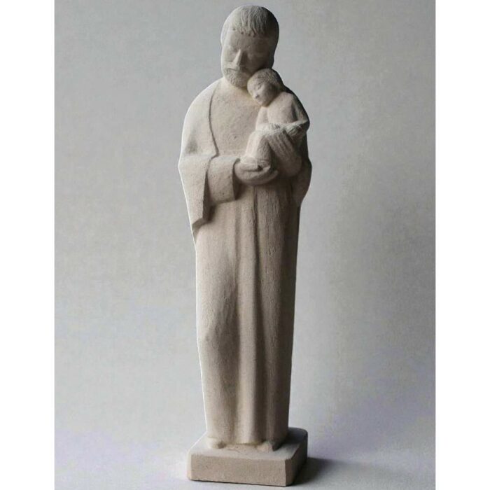 statue en pierre de saint joseph portant l'enfant martin damay
