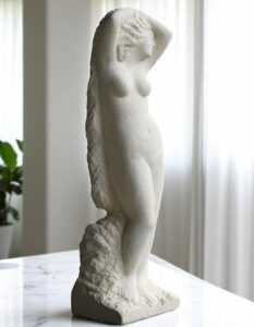 statue en pierre femme nue sculpture