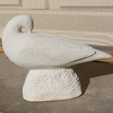 Colombe blanche en pierre -16,5 cm