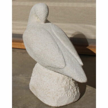 Colombe blanche en pierre -16,5 cm