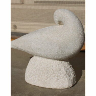 Colombe blanche en pierre -16,5 cm