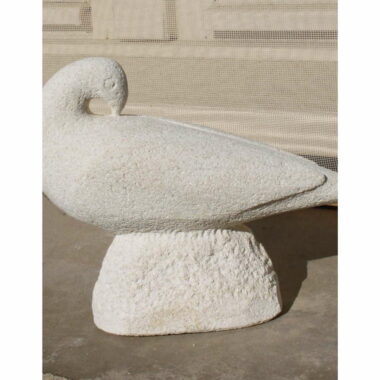 Colombe blanche en pierre -16,5 cm