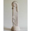 statue de vierge en pierre nimbee et sur socle