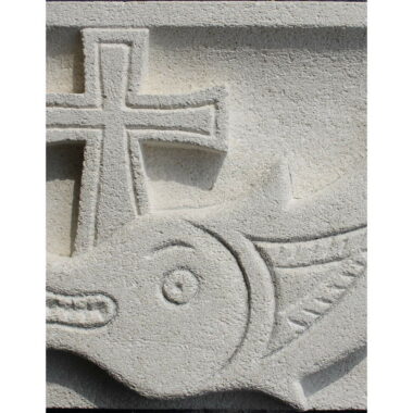 Ichtus Poisson symbole chrétien en pierre