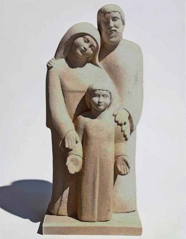 statue de sainte famille en pierre pour exterieur